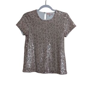 Jude Connally Short Sleeve Sequined Top- size XS